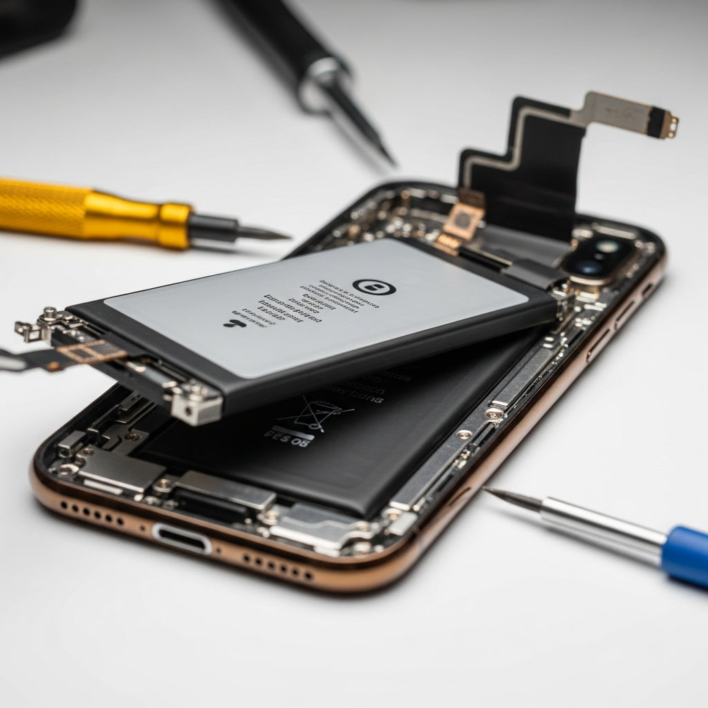 iPhone Xs Max akkumulátor csere gyári minőségben - 1 órán belül akkumulátor csere – Eco Mobil Allee