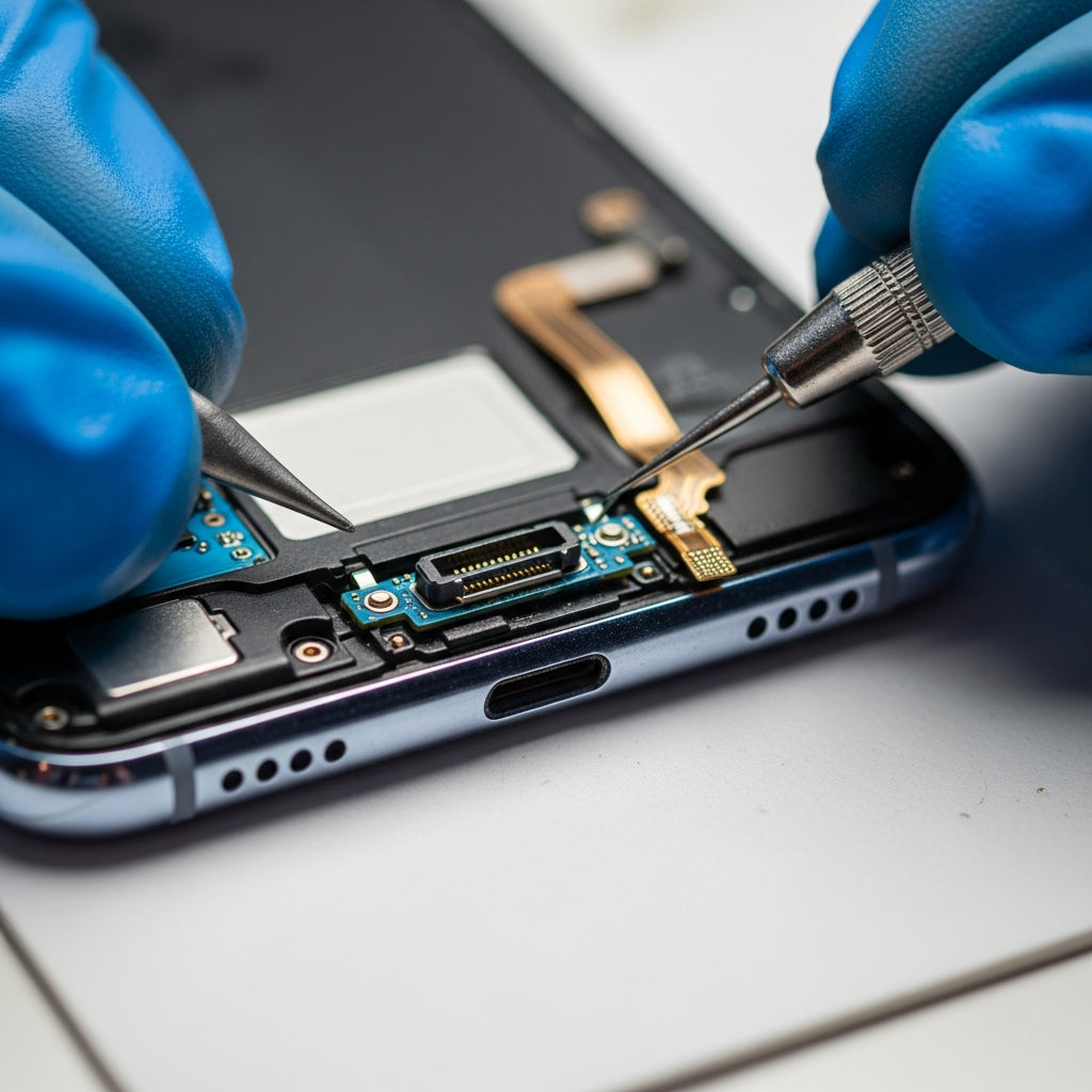 Samsung Galaxy A20 töltő csatlakozó csere – Eco Mobil Allee