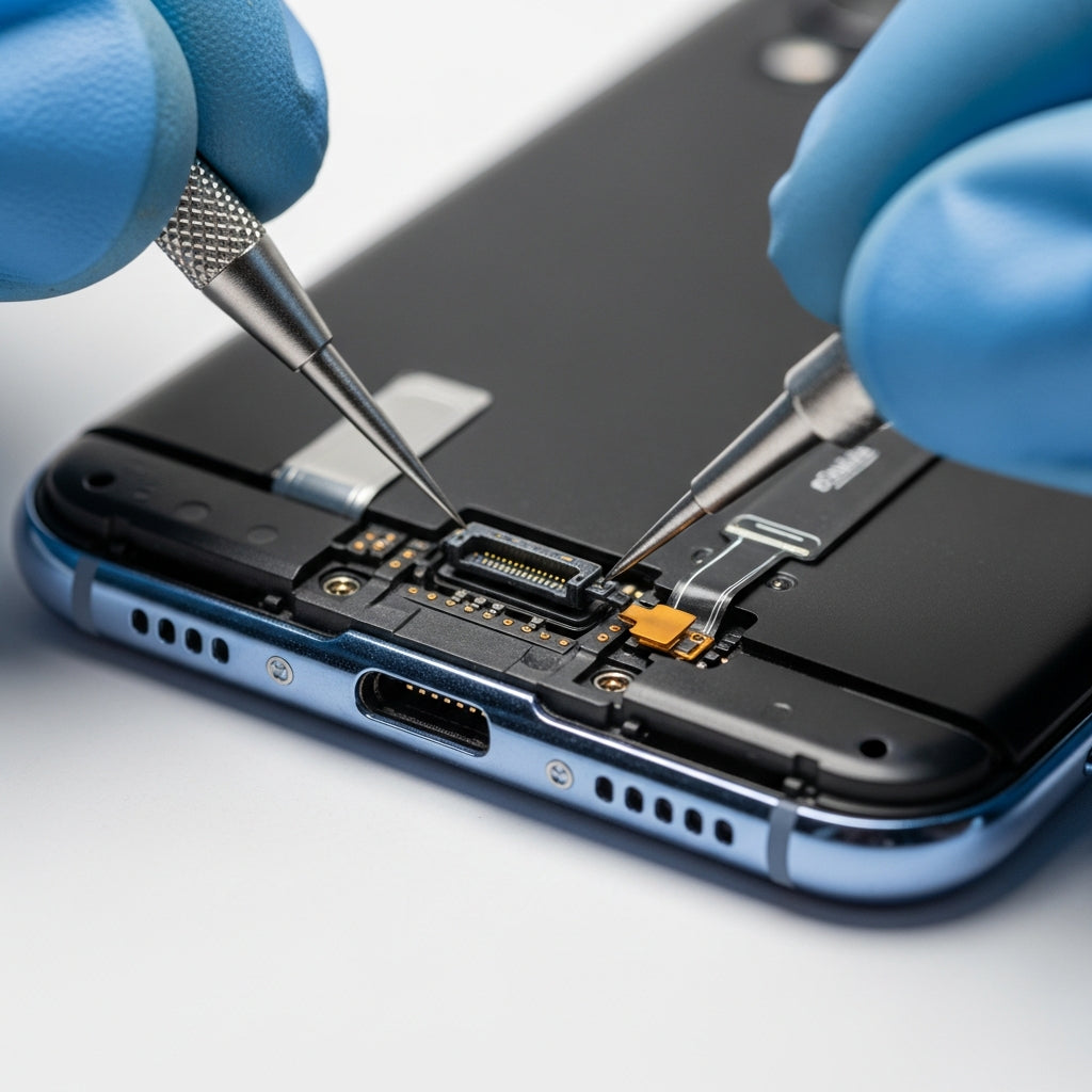 Samsung Galaxy A50 töltő csatlakozó csere – Eco Mobil Allee